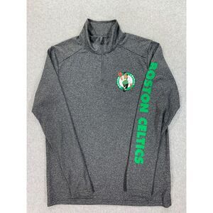 Boston Celtics NBA Quarter Zip Basketball Pullover Shirt‎ (Men's Small) Gray
